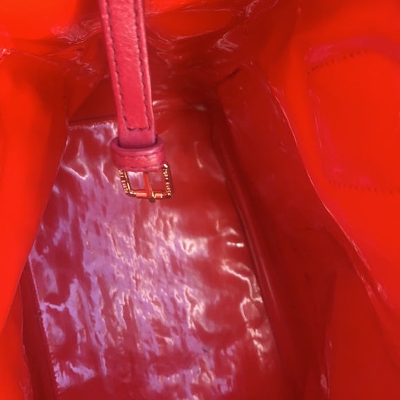 TORY BURCH CHERRY RED MICHELLE TOTE BAG - Picture 10 of 15